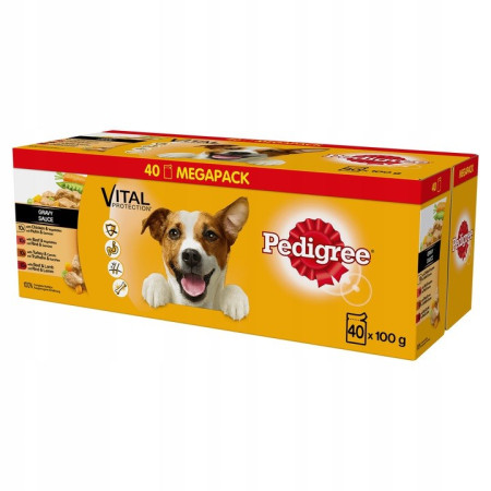 PEDIGREE Vital Protection Suaugusiems - šunų maistas - 40 x 100g