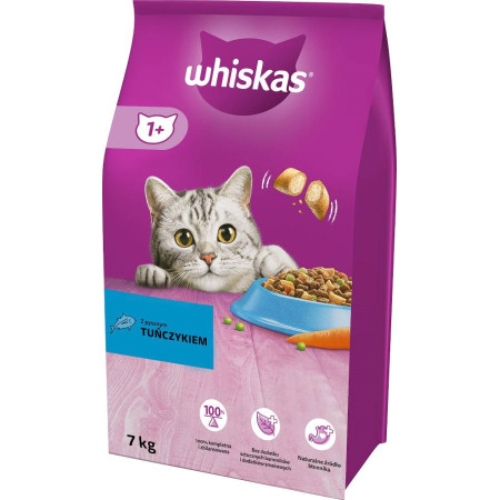 WHISKAS Suaugusiųjų Sausa Kaina su Tunu 7kg