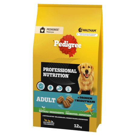 PEDIGREE Profesionalus Mitybos Suaugusiųjų Vištiena - Sausa Kaina Šunims 12kg