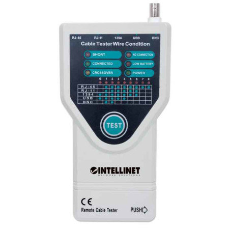 Intellinet 780094 tinklo laidų tikrintuvas UTP / STP kabelio bandymo įtaisas Pilka