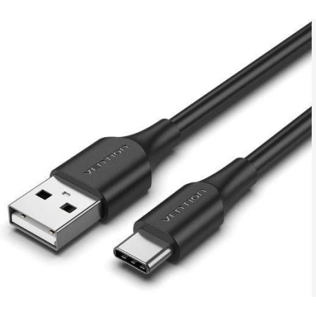 USB-C į USB 2.0 kabelis, 0.5 m, juodas