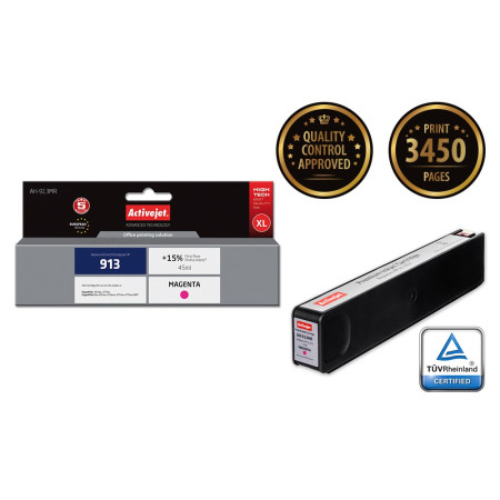 Activejet AH-913MR (HP 913 F6T78AE suderinamas; 45 ml; purpurinis)