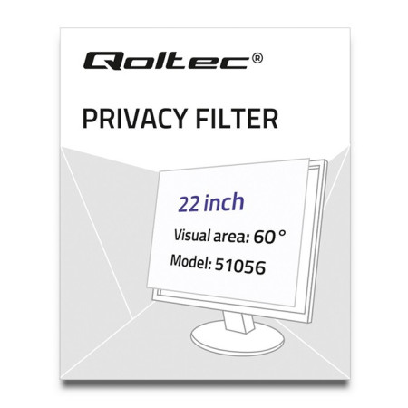 Qoltec 22 colių RODO filtras