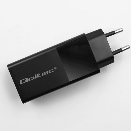 Qoltec GaN POWER PRO Įkroviklis 100W 1xUSB-C 1xUSB