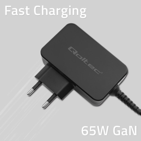 Qoltec GaN POWER PRO Įkroviklis 65W 1xUSB-C