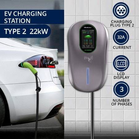 Qoltec 2in1 EV Įkrovimo Stotelė Typ2