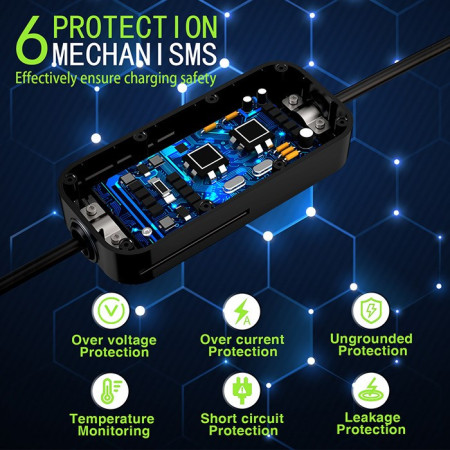 Qoltec Mobilus EV Įkroviklis 2in1 SCHUKO