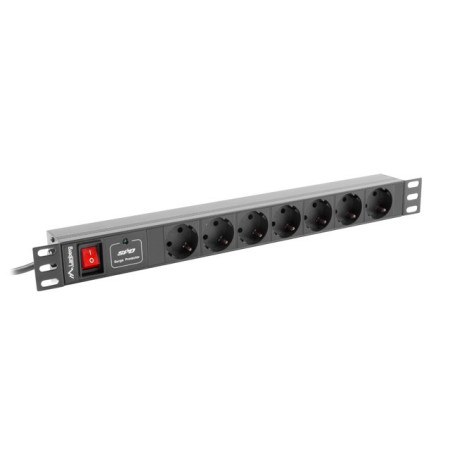 Lanberg 19" 1U 10A 7x Schuko 2m juoda PDU
