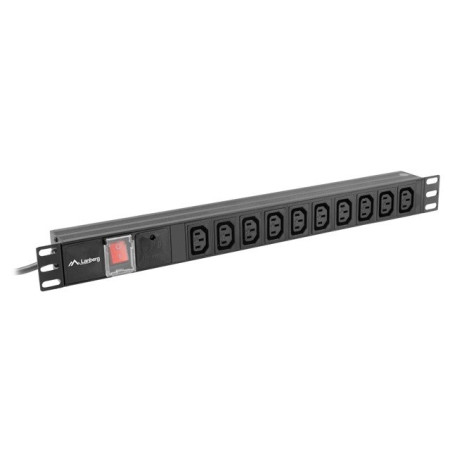 Lanberg 19" 1U 10A 10x IEC C13 2m juoda PDU
