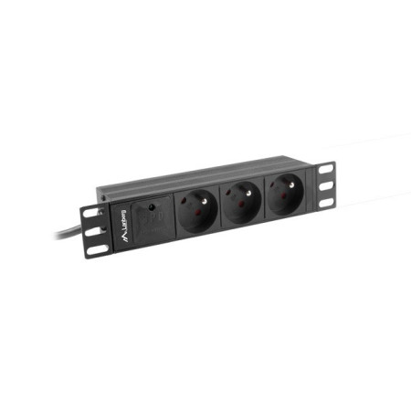 Lanberg 10" 1U 16A 2m 3x PL juodas rack PDU
