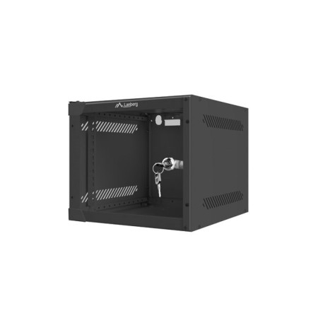 Lanberg 10" 4U 280X310 juoda pakabinama rack spinta su stiklinėmis durimis