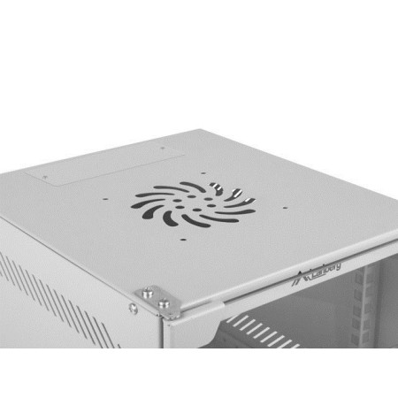 Lanberg 10 colių 9U pakabinama rack spinta 280x310 mm pilka su stiklinėmis durimis