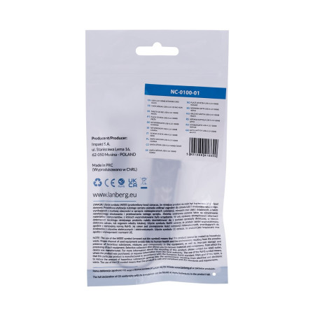 LANBERG USB 2.0 tinklo plokštė 1x RJ45 100Mb