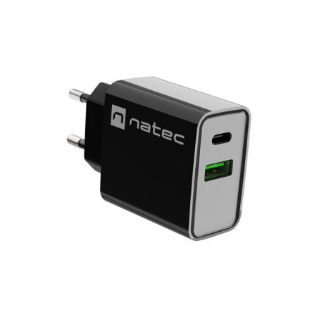 Natec Ribera 20W USB-A į USB-C Adapteris Juodas