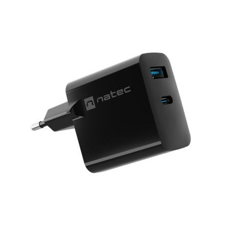 Natec Ribera GaN 45W USB-A USB-C juoda