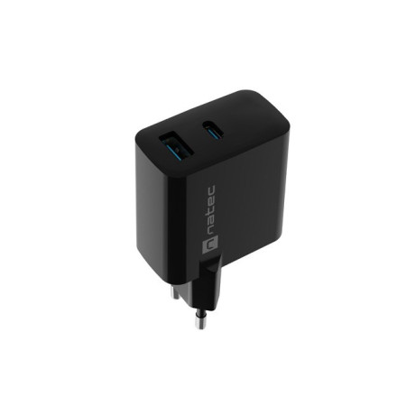 Natec Ribera GaN 45W USB-A USB-C juoda