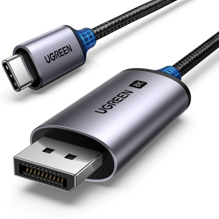 Ugreen CM556 Kabelis su USB-C ir DisplayPort 8K 1 m - pilkas