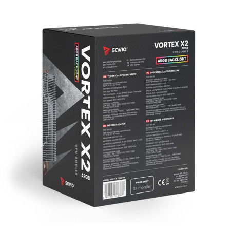 Savio Vortex X2 ARGB aušinimo sistema