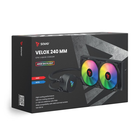Savio Velox 240 mm ARGB aušinimo sistema