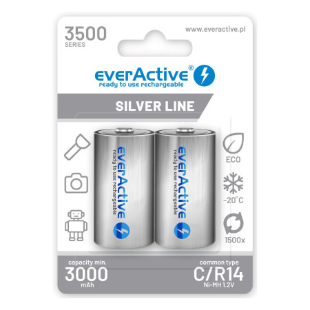 Everctive Silver Line 3500mAh C tipo akumuliatoriai, 2 vnt.