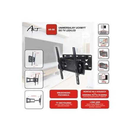 ART AR-86 TV laikiklis LCD/LED 32-63 colių
