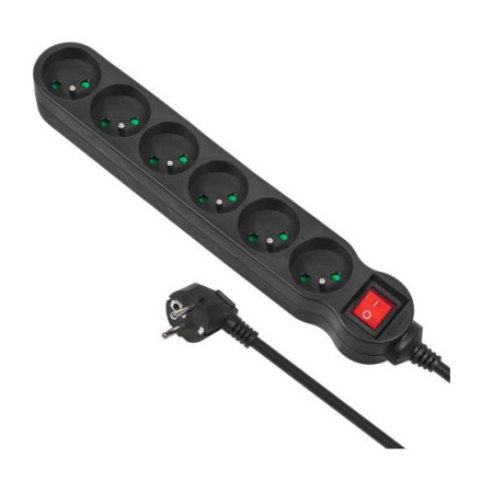 6 lizdų maitinimo juosta su 1.5 m kabeliu MCE225