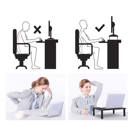 Monitoriaus, nešiojamojo kompiuterio, spausdintuvo stovykla 13-32"