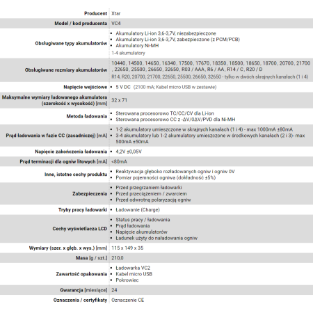 XTAR VC4 akumuliatorių kroviklis 18650