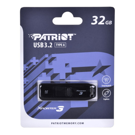Patriot Xporter 3 32GB USB 3.2 atmintinė, juoda