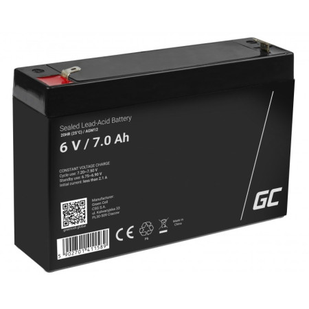 Green Cell 6V 7Ah AGM VRLA akumulatorius