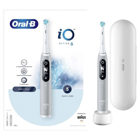Oral-B iO elektrinis dantų šepetėlis Besisukantis pilkas