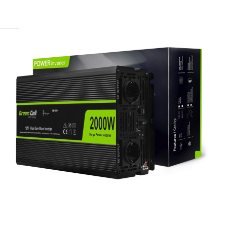 Green Cell 12V 230V Czysta sinusoida 2000W