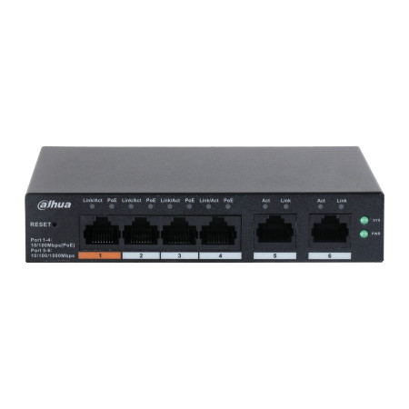 DAHUA L2 Switch CS4006-4ET-60 su 4 PoE prievadais