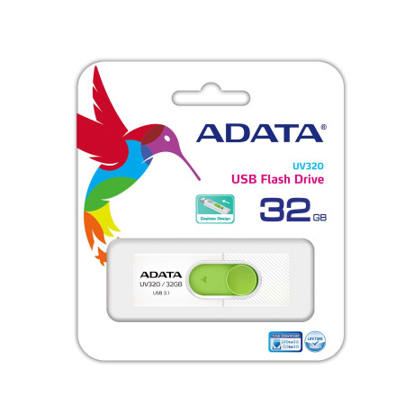 ADATA UV320 USB atmintukas 32 GB USB A tipo 3.2 Gen 1 Žalia, Balta