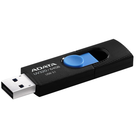 ADATA UV320 USB atmintukas 64 GB USB A tipo 3.2 Gen 1 Juoda, Mėlyna