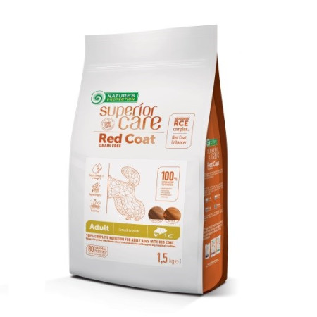 Nature's Protection Suaugusių Šunų Maistas Be Grūdų su Lašiša ir Kriliu Mažiems Veislėms 1.5kg