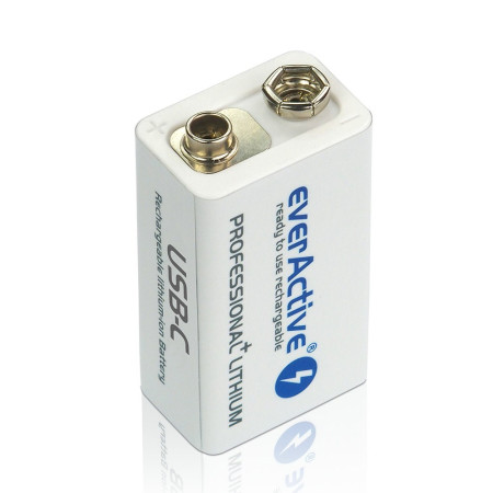everActive 6F22/9V Li-ion 550 mAh akumulatorek su USB TYP C