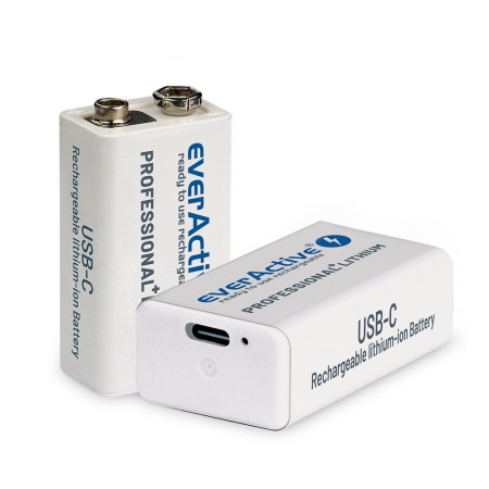 everActive 6F22/9V Li-ion 550 mAh akumulatorek su USB TYP C