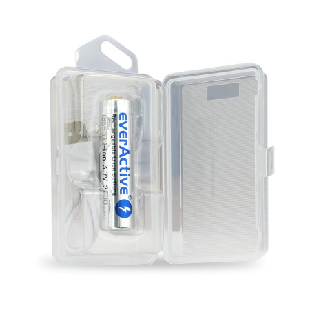 everActive 18650 2600mAh akumulatorius su micro USB