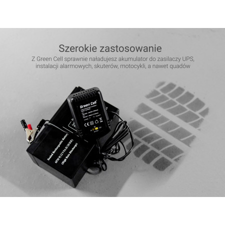 Green Cell 2V / 6V / 12V Akumuliatorių Įkroviklis (0.6A)