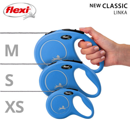 Flexi New Classic pavadėlis 5 m, dydis S, mėlynas, 12 kg