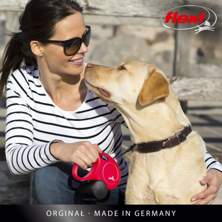 Flexi Smycz New Classic Taškinė 5 m, L Dydis Juoda