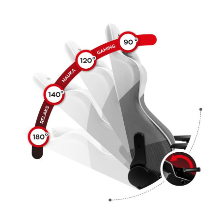 Huzaro Force 6.2 kėdė balta su tinklu