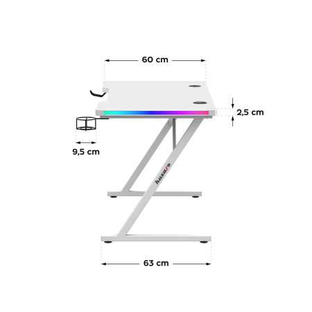 Huzaro Hero 2.5 balta RGB