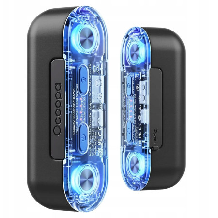 Ocoopa UT2s GamerPro, 2x 5000 mAh, iki 2*8h, powerbank 18 W, LED, juodas