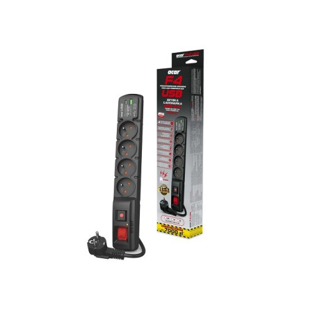 Acar F4 USB PD 3.0 QC 4 gniazda 5m