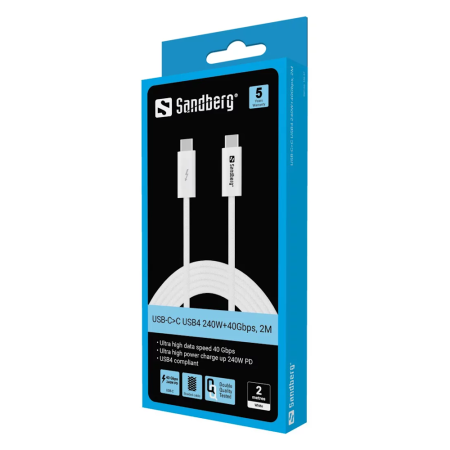 Sandberg USB-C į C USB4 240W 2M Laidas