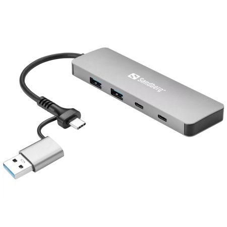 Sandberg USB-C/A į 2xUSB-A+2xUSB-C Šakotuvas