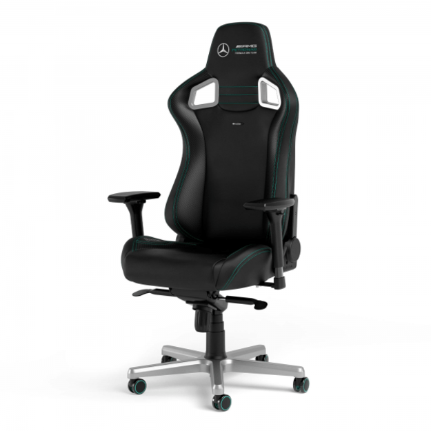 noblechairs EPIC Hi-Tech - Mercedes-AMG Petronas Formula One Team Edition Black-Green - PU Leather (Juodai Žalia PU Oda) Kėdė