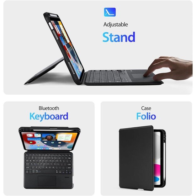 Dėklas su klaviatūra Dux Ducis DK Apple iPad Air 13 2024/iPad Air 13 2025/iPad Pro 12.9 2018/2020/2021/2022 juodas 3